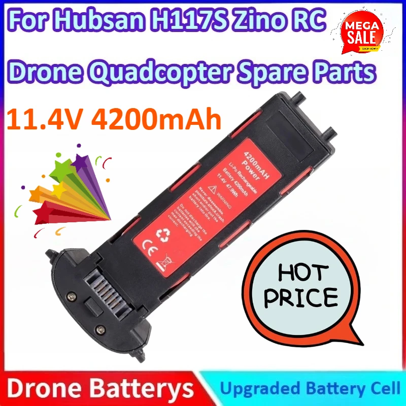 

New 11.4V 4200mAh General-purpose RC Drone Intelligent Flight Battery for Hubsan H117S Zino GPS RC Drone Quadcopter Spare Parts