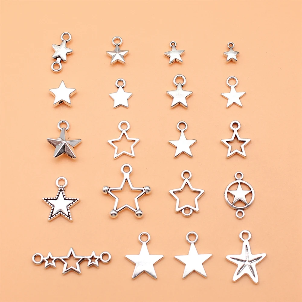 20pcs/set Star Charms For Jewelry Making Pendant Diy Crafts Accessories L10278