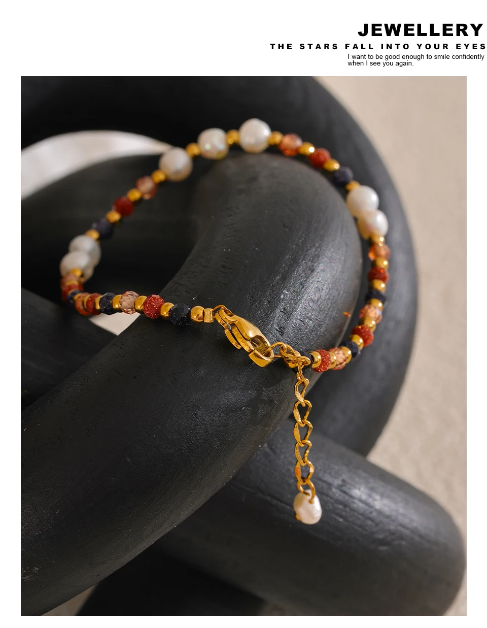 Yhpup Naturstein Süßwasser Perle Perle Kette Bling Armband Armreif Edelstahl Handgemachte Mode Wasserdicht Schmuck Frauen – Detail 8