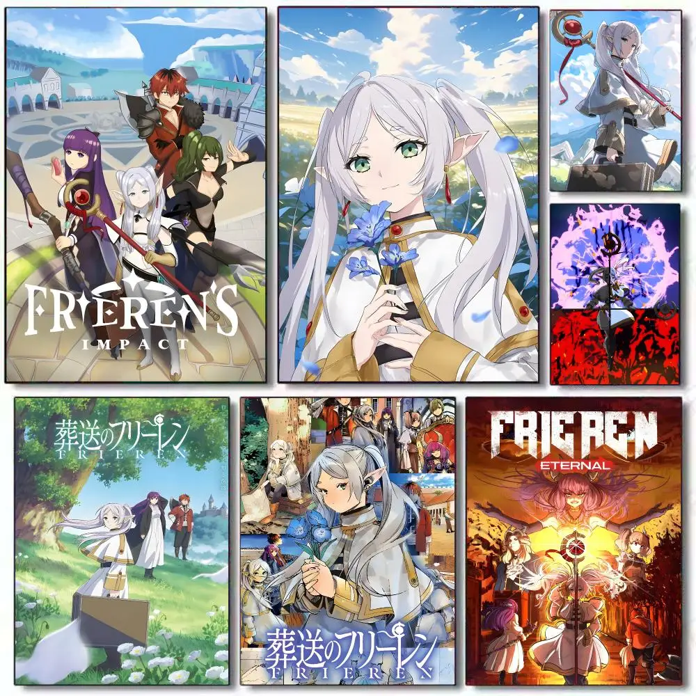 Anime F-Frieren Painting Calligraphy Wall Art HD Canvas Oil Painting Posters Prints Home Bedroom Living Room Decor Gift