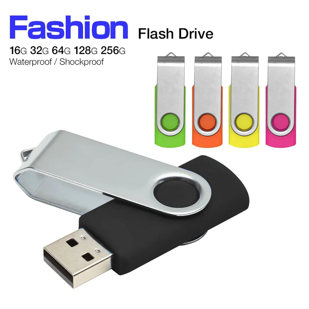 флешка usb 32GB Flash Drive 16 Giga Memory Stick Metal Jump Drive Swivel Pendrive Portable 64 128 GB cle usb 2.0 Pen Drives