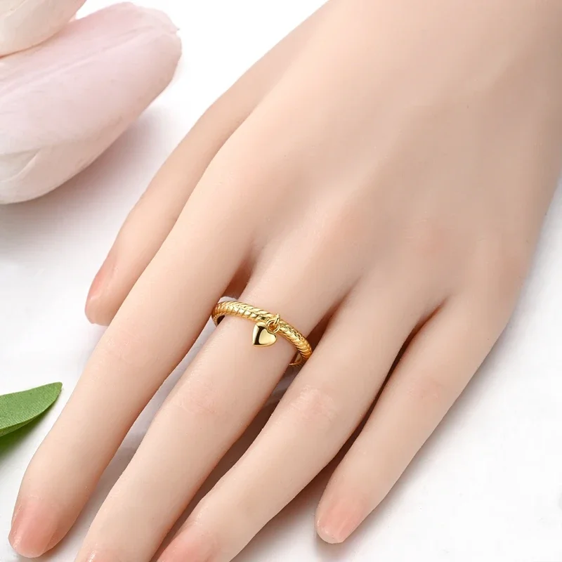 

Original 925 Sterling Silver Love Heart Snake Bone Ring Women's Jewelry Open Style Ring Making Accessory Anniversary Gift