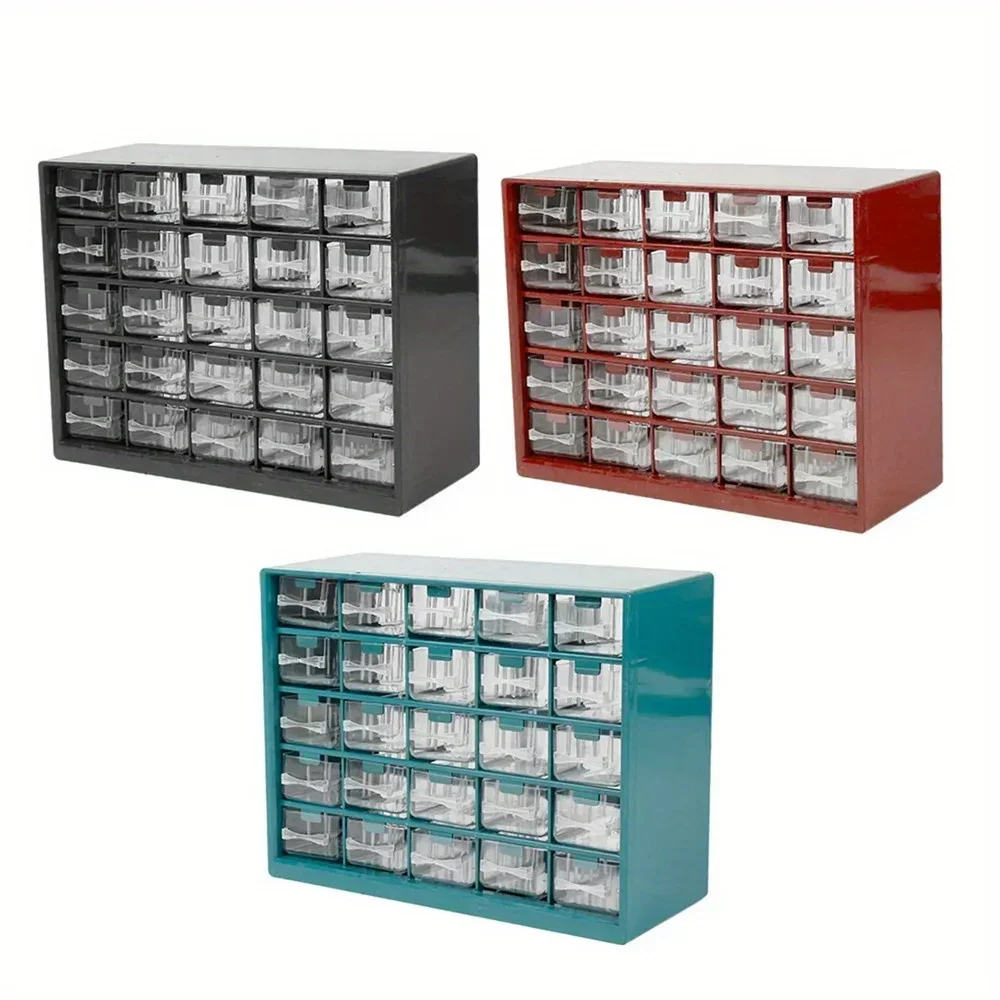 25 Multi-grid Drawer Parts Box Wall-mounted Screw Classification Component Box Tool Case Electronic Components Storage ToolBox