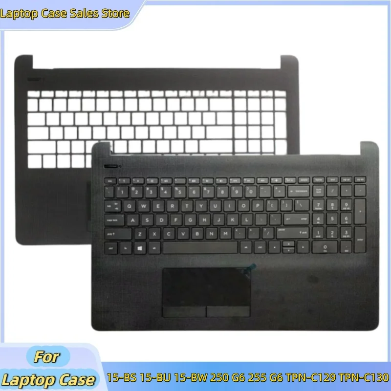 

New Black For HP 15-BS 15-BU 15-BW 250 G6 255 G6 TPN-C129 TPN-C130 Upper Case Palmrest Cover C shell keyboard