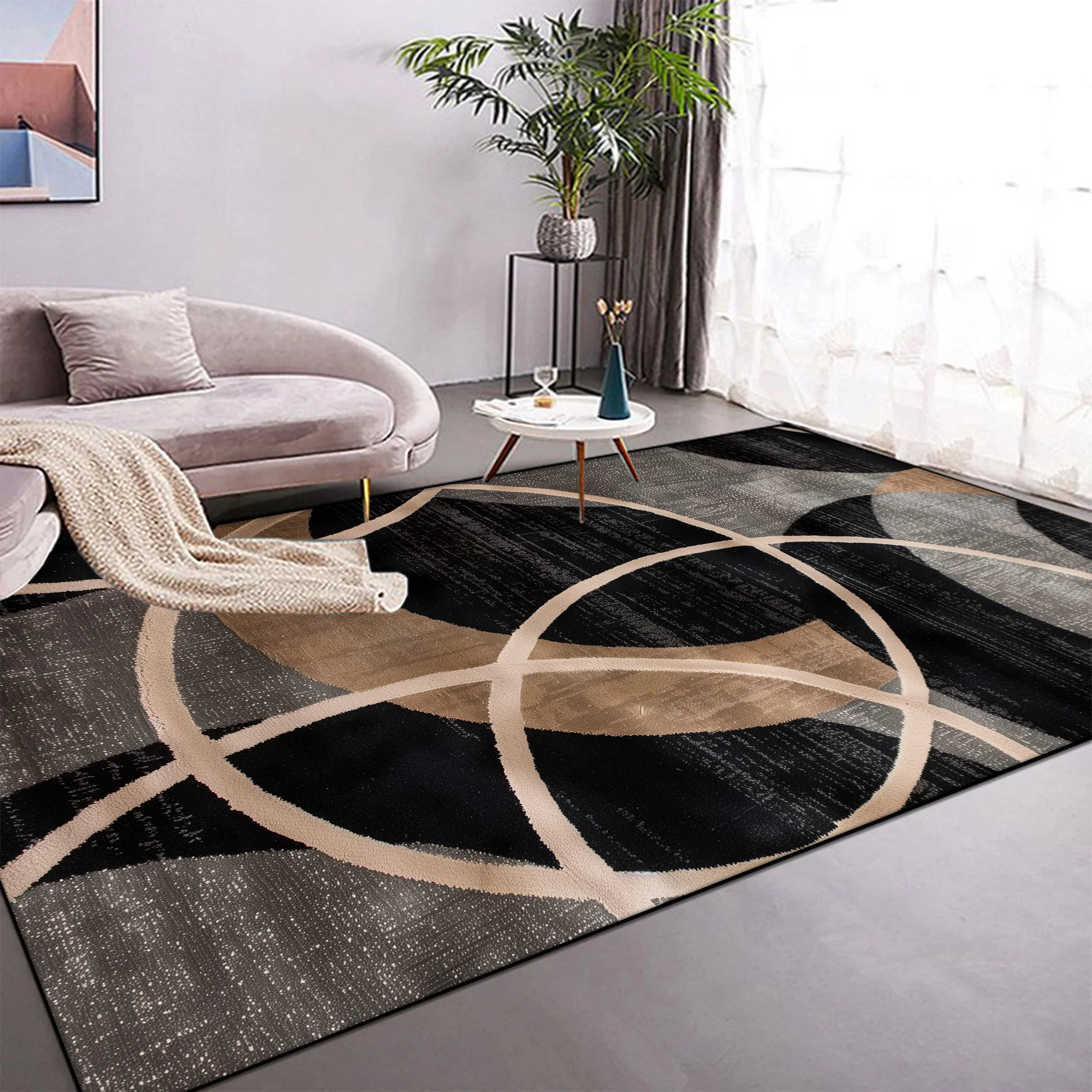 

Modern Light Luxury Carpets for Living Room Abstract Large Area Sofa Rug Non-slip Bedroom Decor Rug Washable Coffee Table Mat