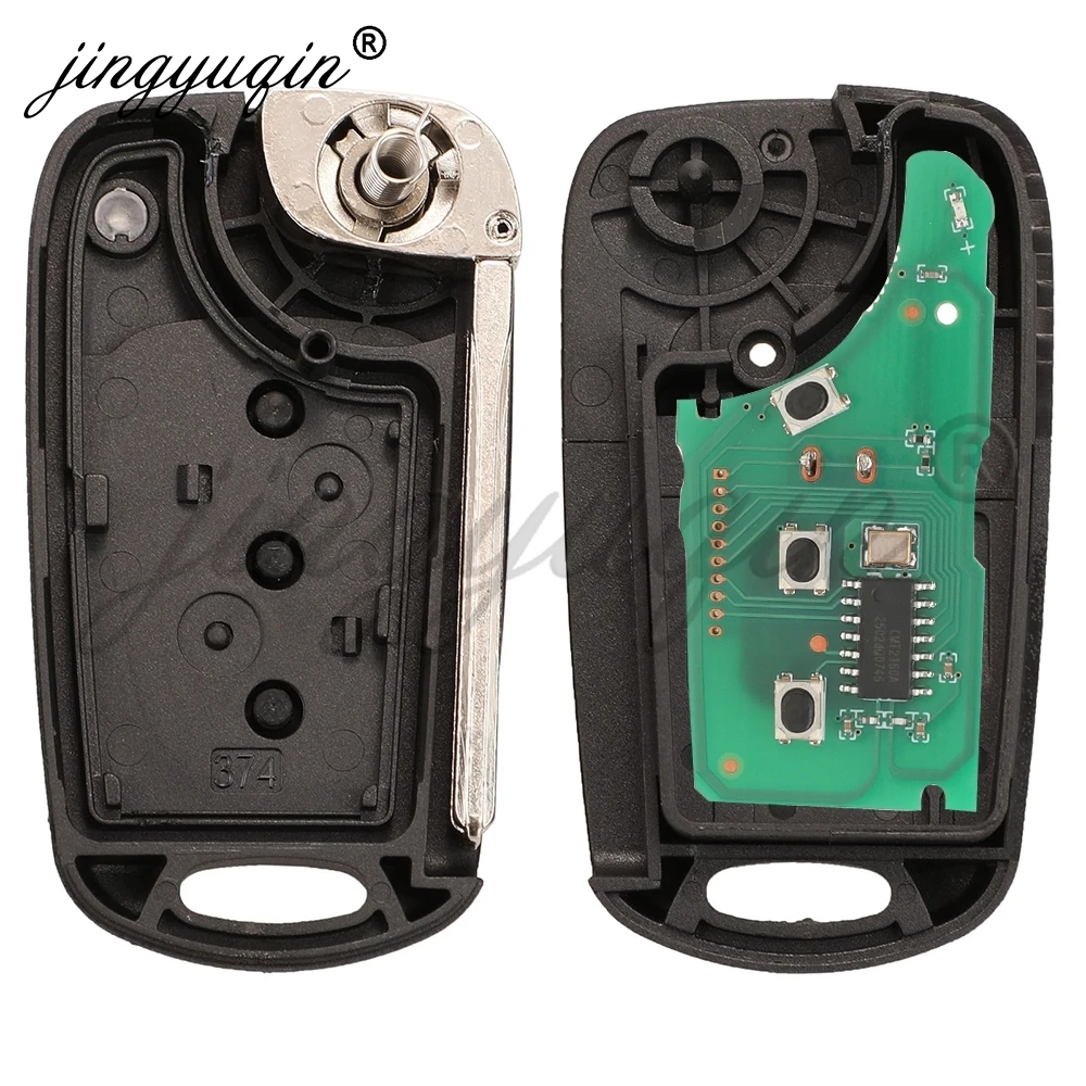กุญแจรีโมทรถยนต์แบบพับได้ jingyuqin 433MhzASK ID46 สำหรับรถยนต์ฮุนได i30 ปี 2007 2008 2009 2010 2011 2012 2013 และอาเซรา ปี 2011 รุ่น 95430-2L600/2L650