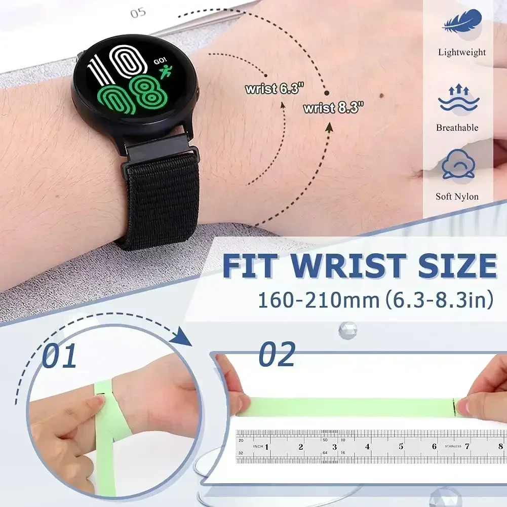 20 مللي متر 22 مللي متر النايلون حلقة حزام الساعات ل Garmin Venu 4 3 2 حزام (استيك) ساعة Forerunner 265 255 165 570 245 الموسيقى/Vivoactive 6 5 4 سوار