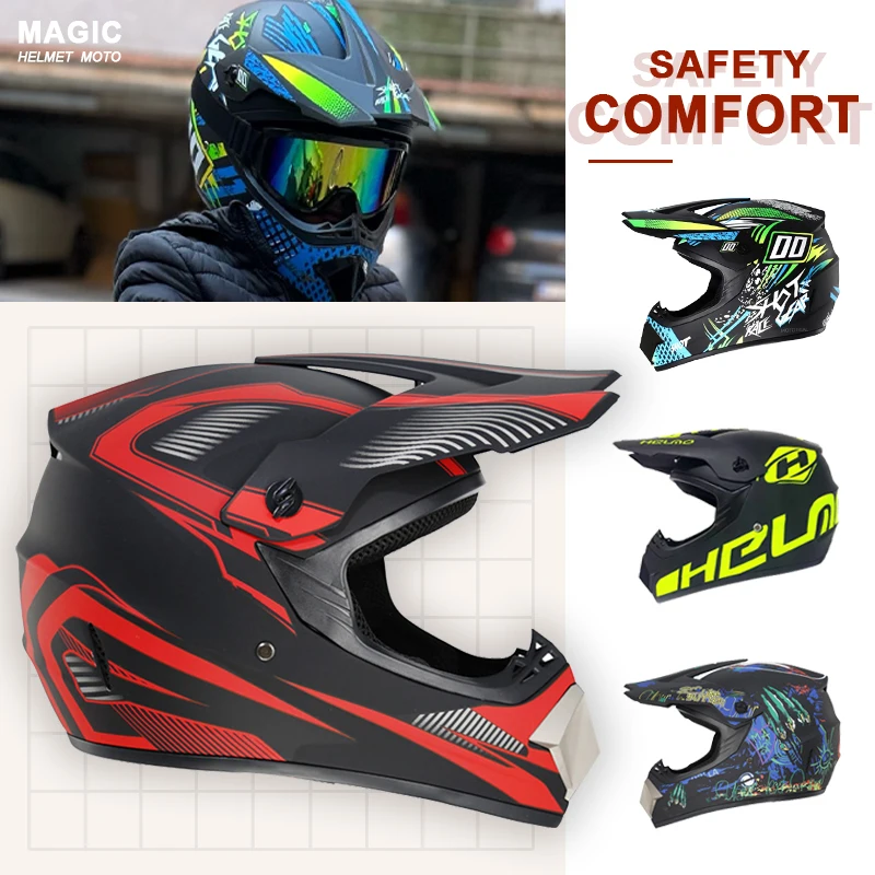 

DOT Шлем для скоростного спуска и бездорожья + очки — для взрослых для мужчин и женщин на велосипеде, мотоцикле, квадроцикле, защите экстремальных видах спорта