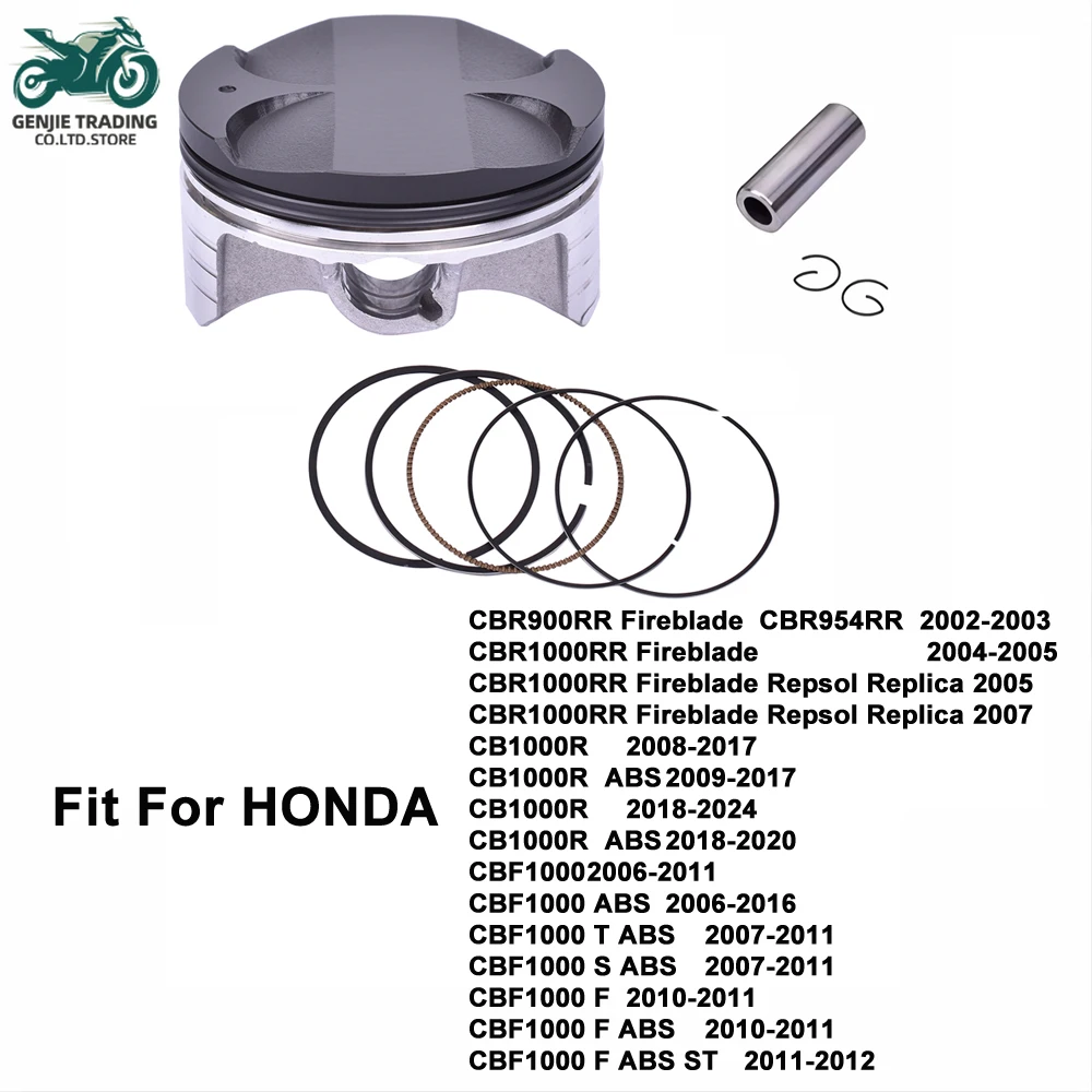 

Motorcycle Engine Piston Rings Kit 75mm 75.25 75.5 75.75 76 STD+25 +50 +75 +100 For HONDA CBR900RR AC A 2002-2003 CBR900 CBR 900