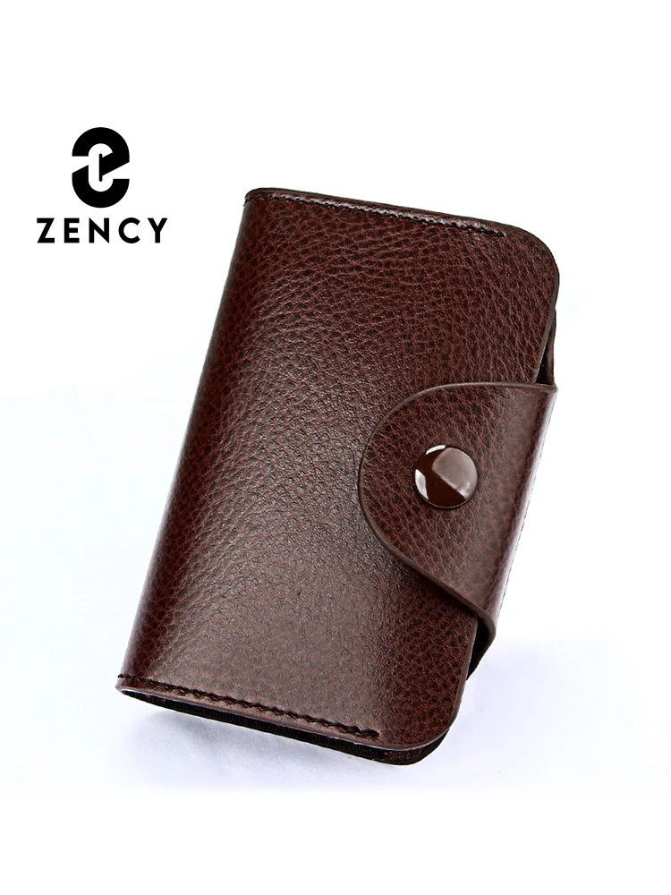 Zency 15 Card Slots Women's Wallet Case Cowhide Leather Credit Card Holder Clip Multi-color Purse Organizer Pouch Business Bag