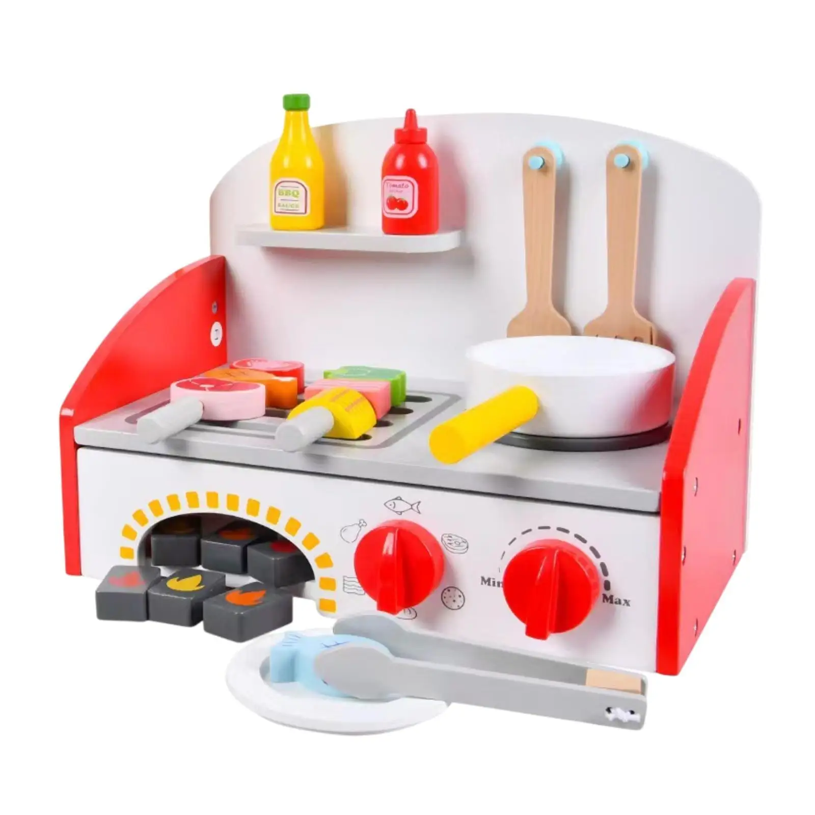 Jouet de barbecue en bois pour enfants, jeu de simulation amusant, cadeaux d'anniversaire