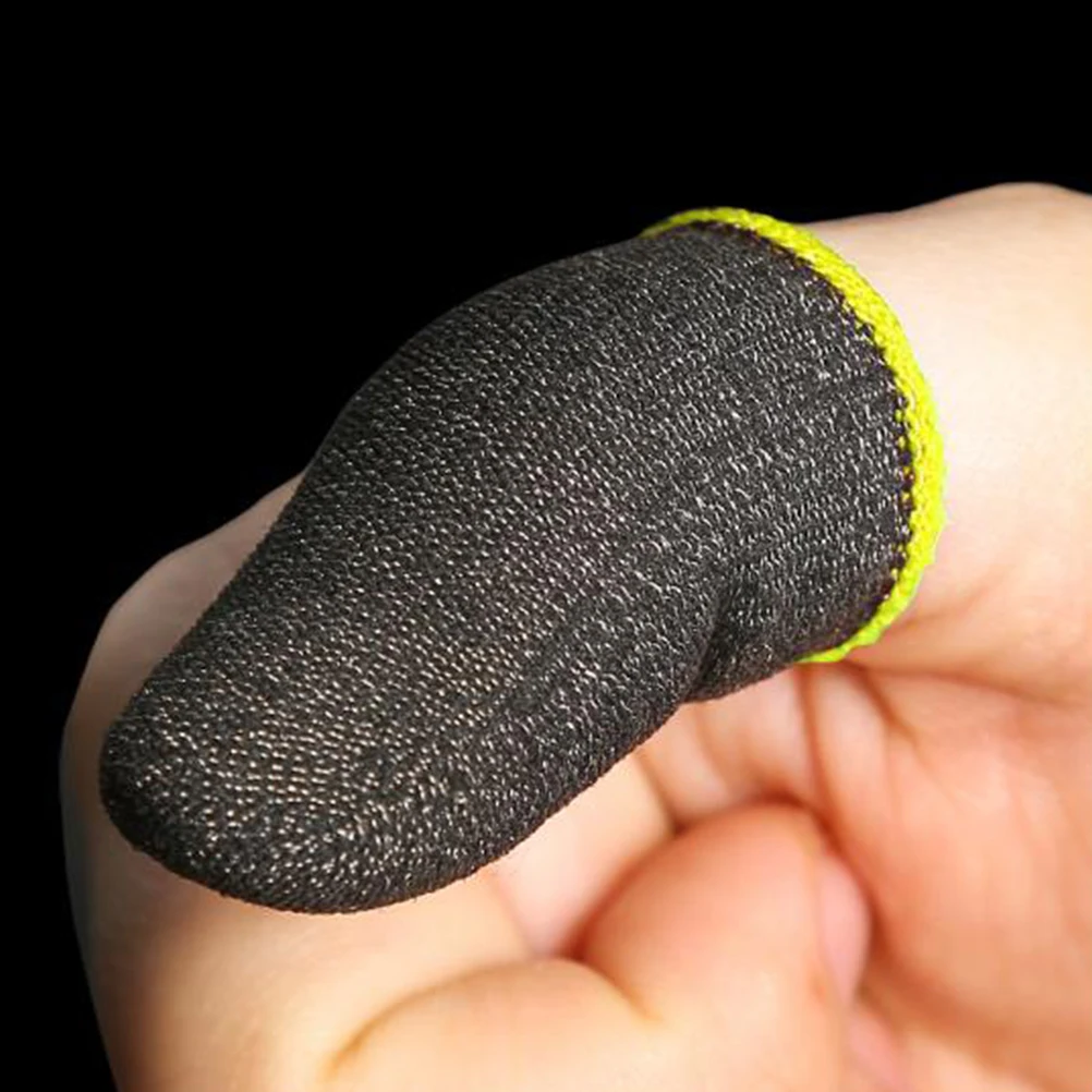 

10 Pcs Anti-sweat Finger Cots Half- Sleeve Black Cover Game Specific Thumb Sleeves Mobile Gaming