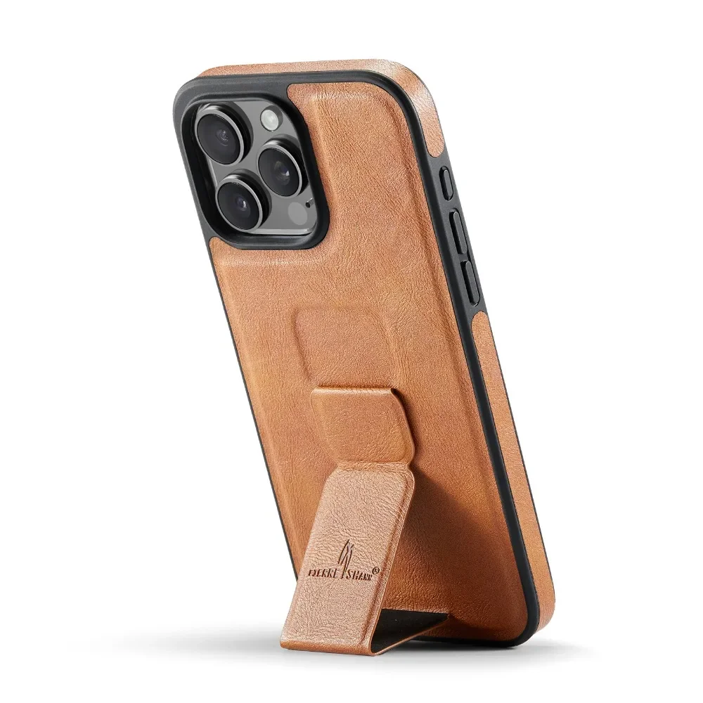 Magnetic Wrist Strap Holder for IPhone 16 Pro 15 14 Plus 13 12 Pro Max Wristband PU Leather Protective Cover