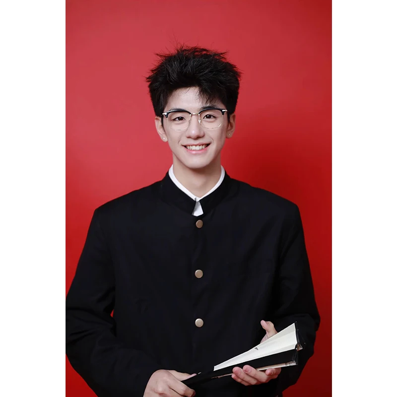 

New Chinese Sle Men's Bla Stand Collar Suit Jaet Spring Autumn High Sensation Student orm Cool Zhongan Suit