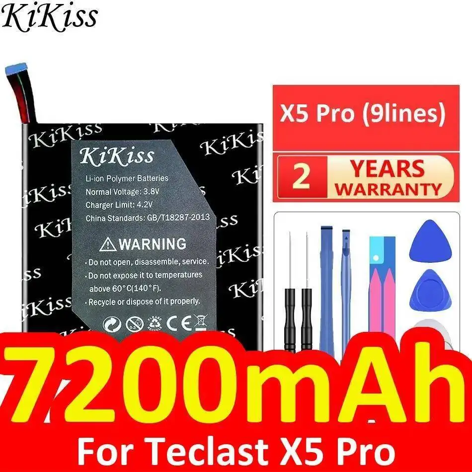 بطارية كمبيوتر لوحي عالية السعة لجهاز Teclast X5 Pro 9Lines 7200Mah