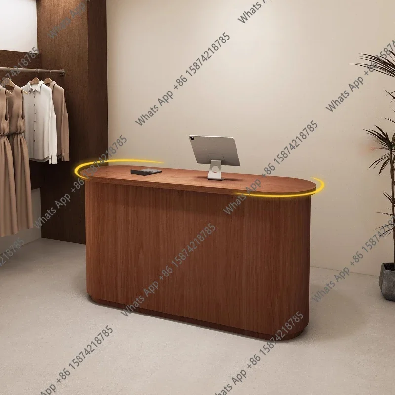 

Промышленные изогнутые стойки ресепшн L A из дерева для ресторанов, минималистичные стойки для баров и компаний, модные мебельные стойки для салонов и выставочных залов