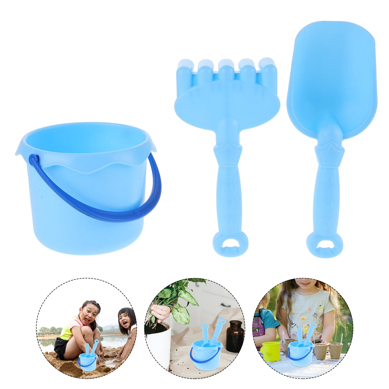 

1 Set Kids Gardening Tools Water Bucket Sand Shovel Rake Planting Tools For Children Outdoor Durable Lightweight Toddler Shovel