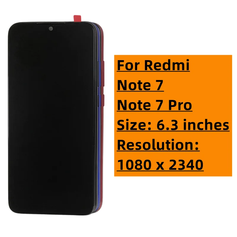 LCD with Frame for Xiaomi Redmi Note 7 Pro, Mobile Phone Display, Touch Screen Digitizer Assembly Replacement, Original