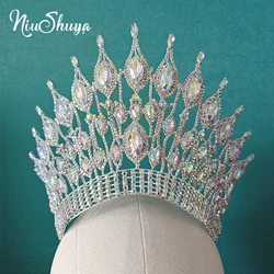 NiuShuya 2024 Miss Universe Wedding Crowns and Tiaras Queen Crystal Rhinestone Quinceañera Party Stage Show Bride Hair Jewelry