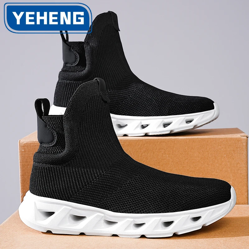 

Brand Men's Casual Running Shoes Lightweight Fashion Designer Men Socks Shoes Platform Sneakers Walking Shoes Zapatillas Hombre