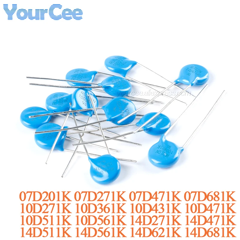 20pcs MOV Varistor Piezoresistor DIP Resistor Resistence 10D561K 511K 471K 431K 361K 271K 560V 510V 470V 430V 360V 270V 10%