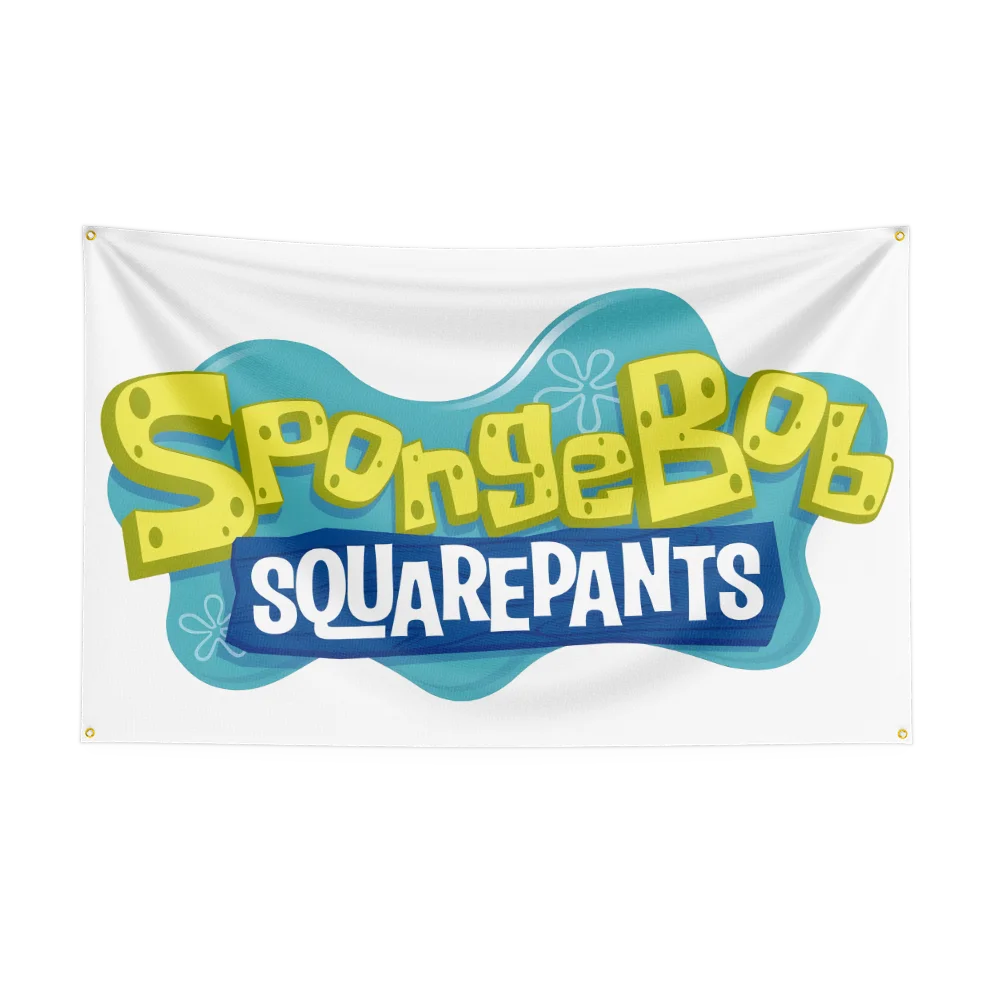 90X150CM s-SpongeBobs-SquarePants Flag Polyester Digital Printed Game Tapestry Curtain For Decor