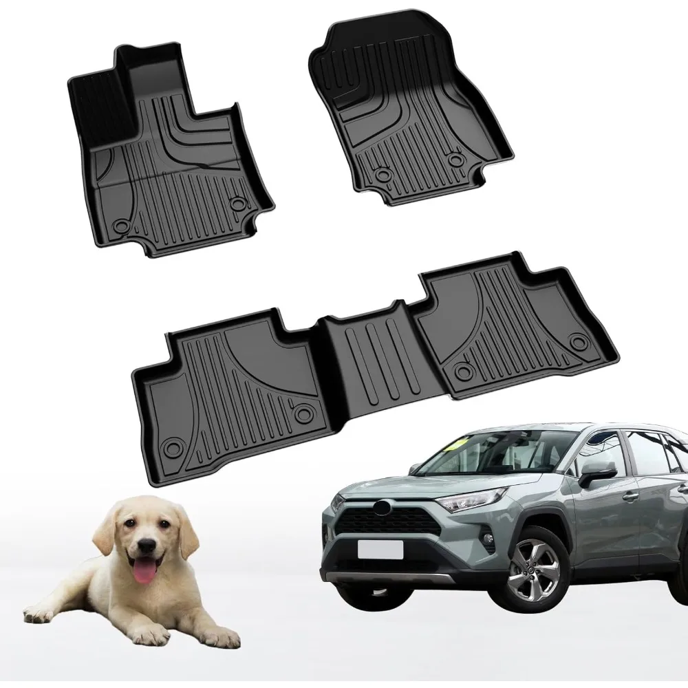 

US Floor Mats for Toyota RAV4 Hybrid 2019-2024: Custom Fit All Weather TPE Rubber Car Mats