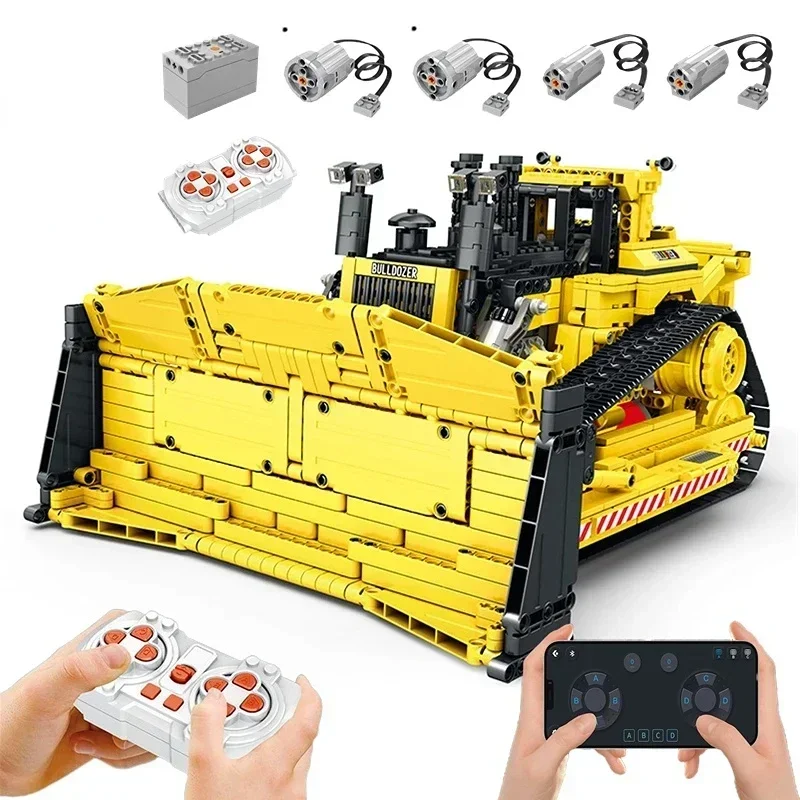 RC Crane Truck Model Building Blocks Brinquedos para Meninos, Cidade Veículo de Construção, Engenharia, Mecânica D11, Bulldozer, 42131, MOC, Presente