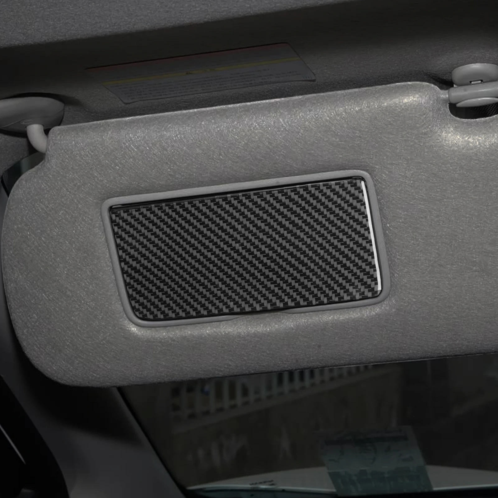 For Nissan Navara NP300 D23 2014-2024 Carbon Fiber Front Roof Sun Visor Makeup Mirror Panel Cover Trim Car Accessories Sticker