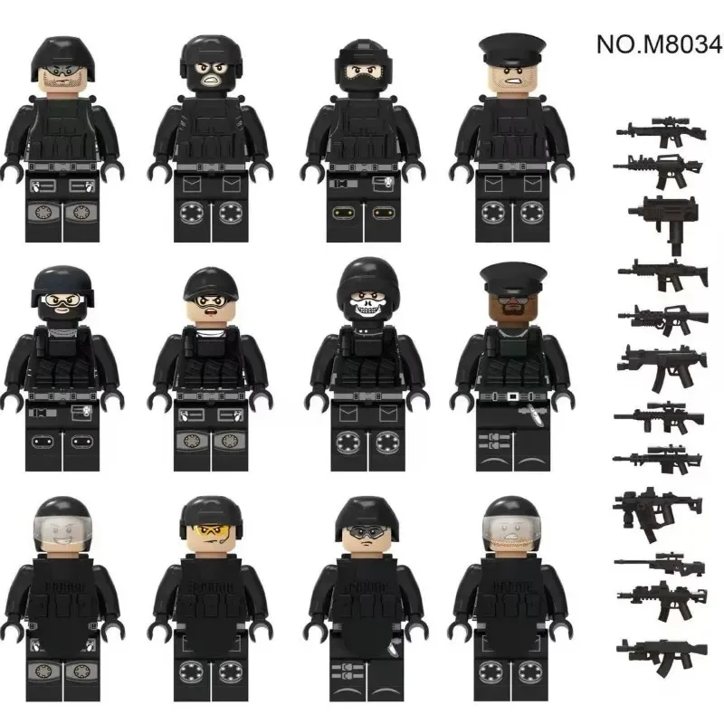 M8011 الشرطة الخاصة المضادة للإرهاب M8086 دمى الإنسان، شخصيات صغيرة، ألعاب الأطفال، هدايا عيد الميلاد، شخصيات كرتونية.