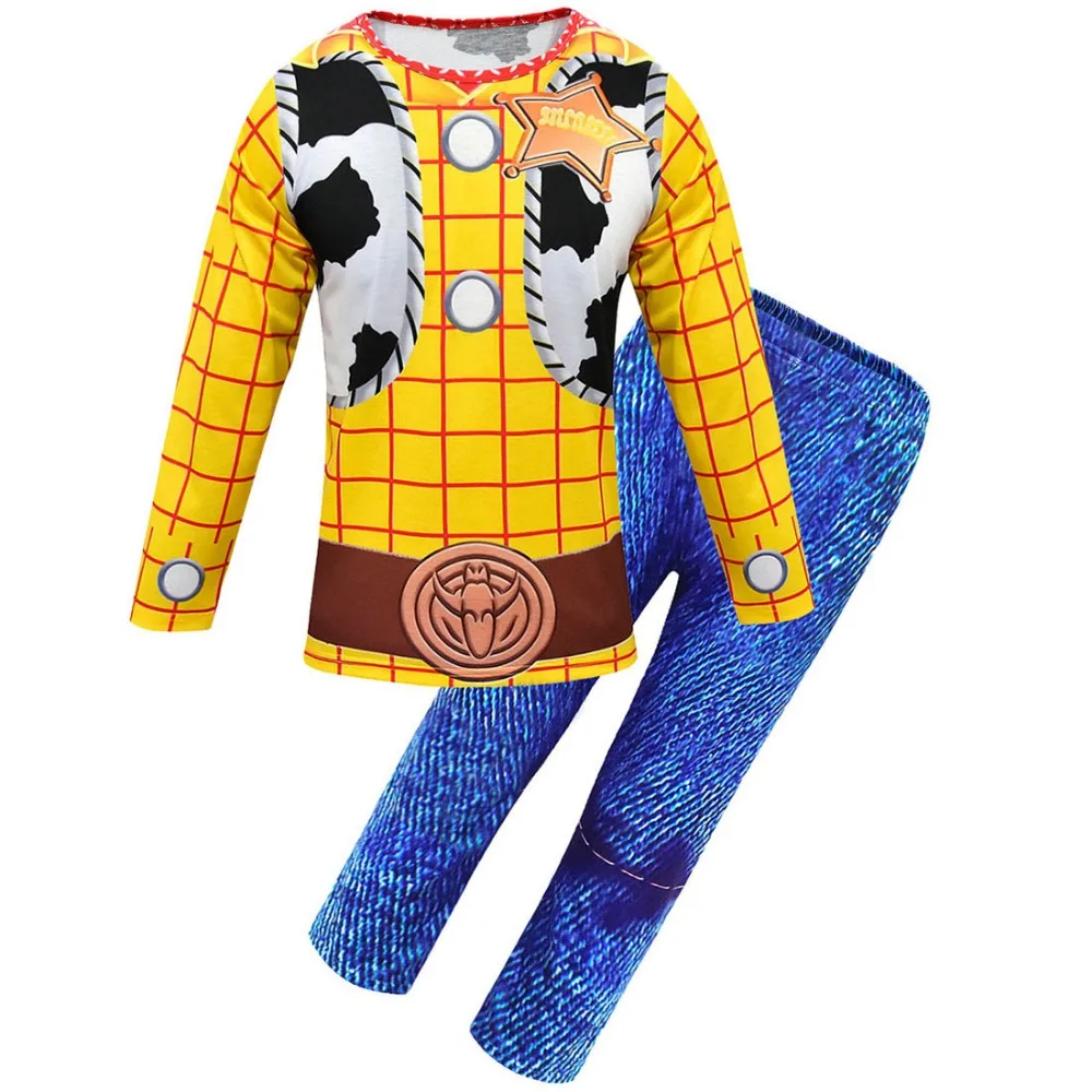 Children Costumes Anime Cartoon Woody-Buzz Lightyear Cosplay Costume Boy Girl Sweatshirt and Pants Baby Pajama Set Kids Gift