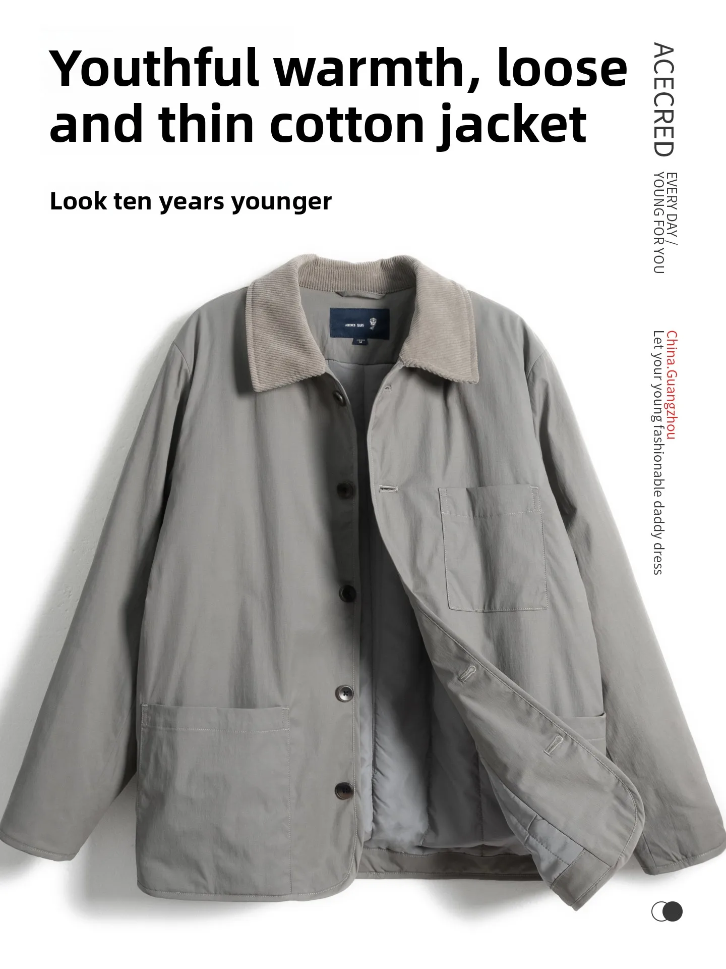 

Warm Thin Cotton Jaet for Middle-Aged And ly Men Loose Fit Faionable Urban Sle Autumn Winter Clothing with kets