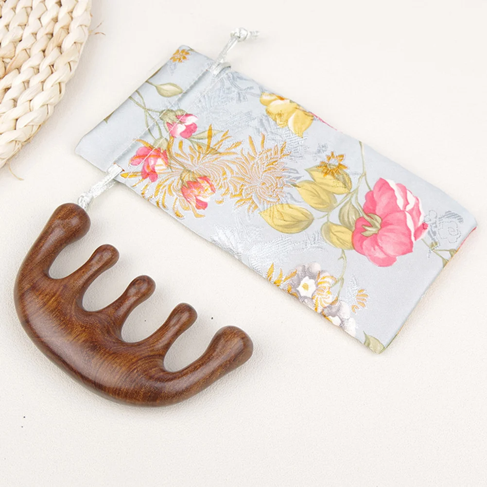 

Натуральная сандаловая расческа для волос с широкими зубьями, деревянная расческа для массажа кожи головы, инструмент для релаксации, стимулятор акупунктурных точек, портативный массажер