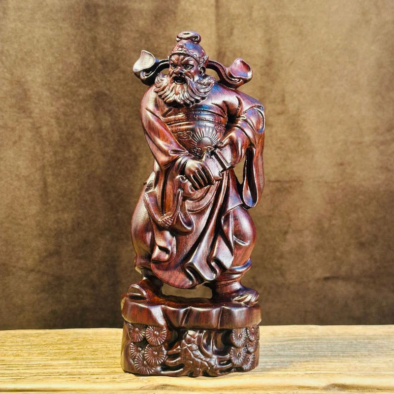 

Резная статуэтка из черного дерева: Бог богатства Чжун Куй. Декоративная фигурка для дома, гостиной, магазина, для поклонения.