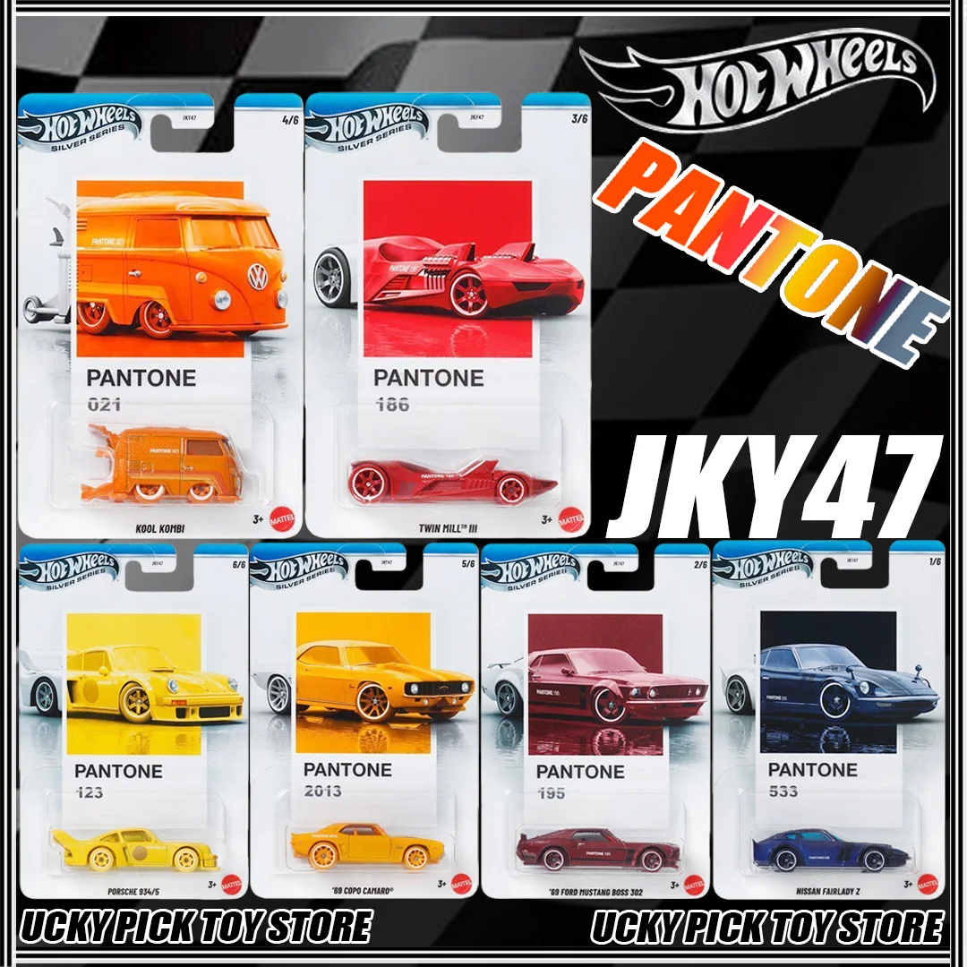 

Hot Wheels Silver Series JKY47 Pantone Artsy Set Porsche Camaro Kombi Mustang Nissan 1:64 Литая под давлением модель автомобиля из сплава в подарок