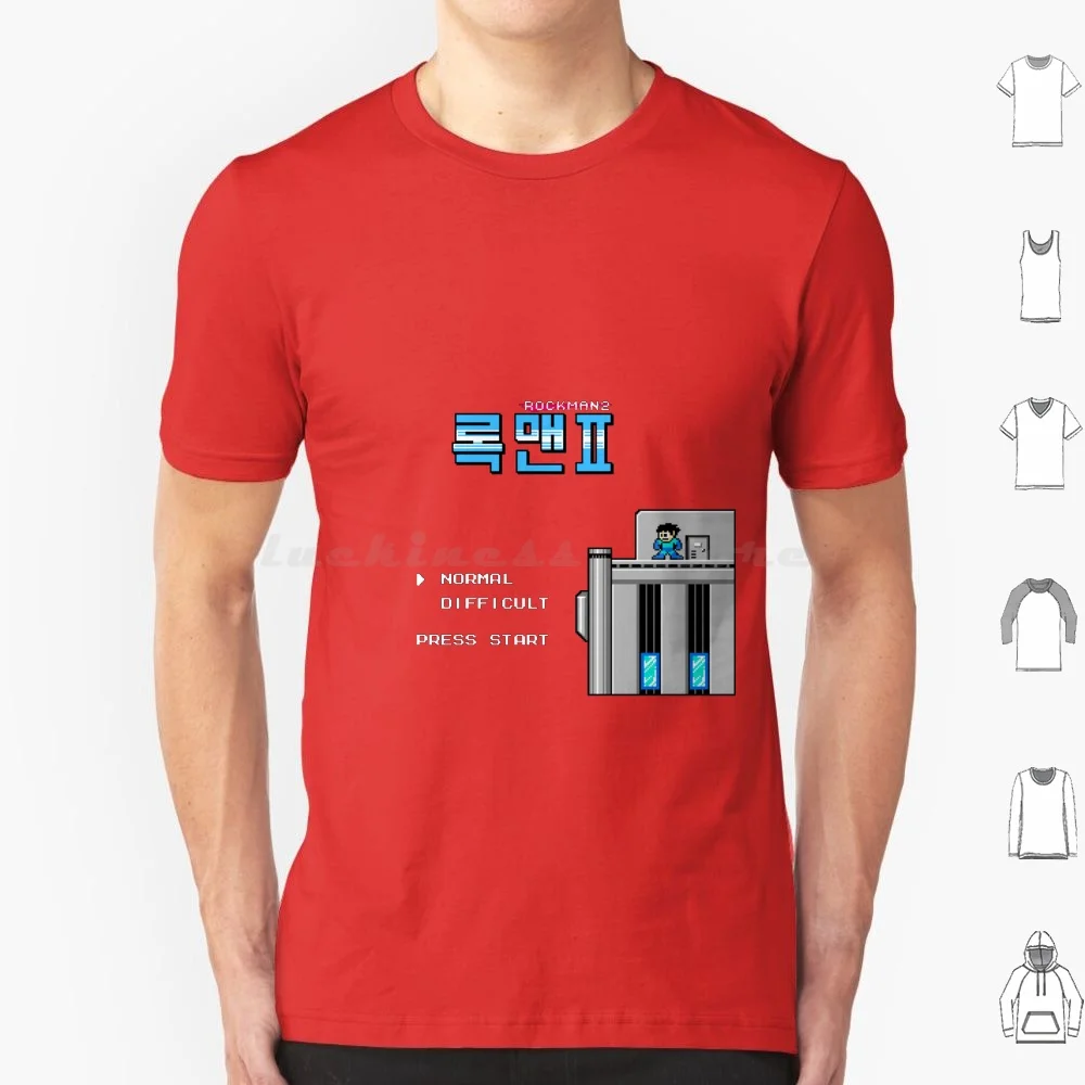 Mega Man 2 Korean Title Screen ( Rockman ) T Shirt Cotton Men Women DIY Print Mega Man Rockman Nes Famicom Retro Vintage Gaming