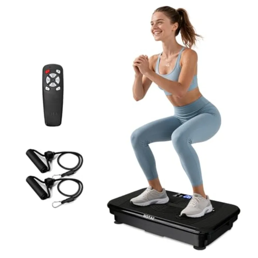 

Vibration Plate for Lymphatic Drainage Full Body Workout Home Exercise Machine Steel Frame Black 400 lbs Capacity Quiet Motor
