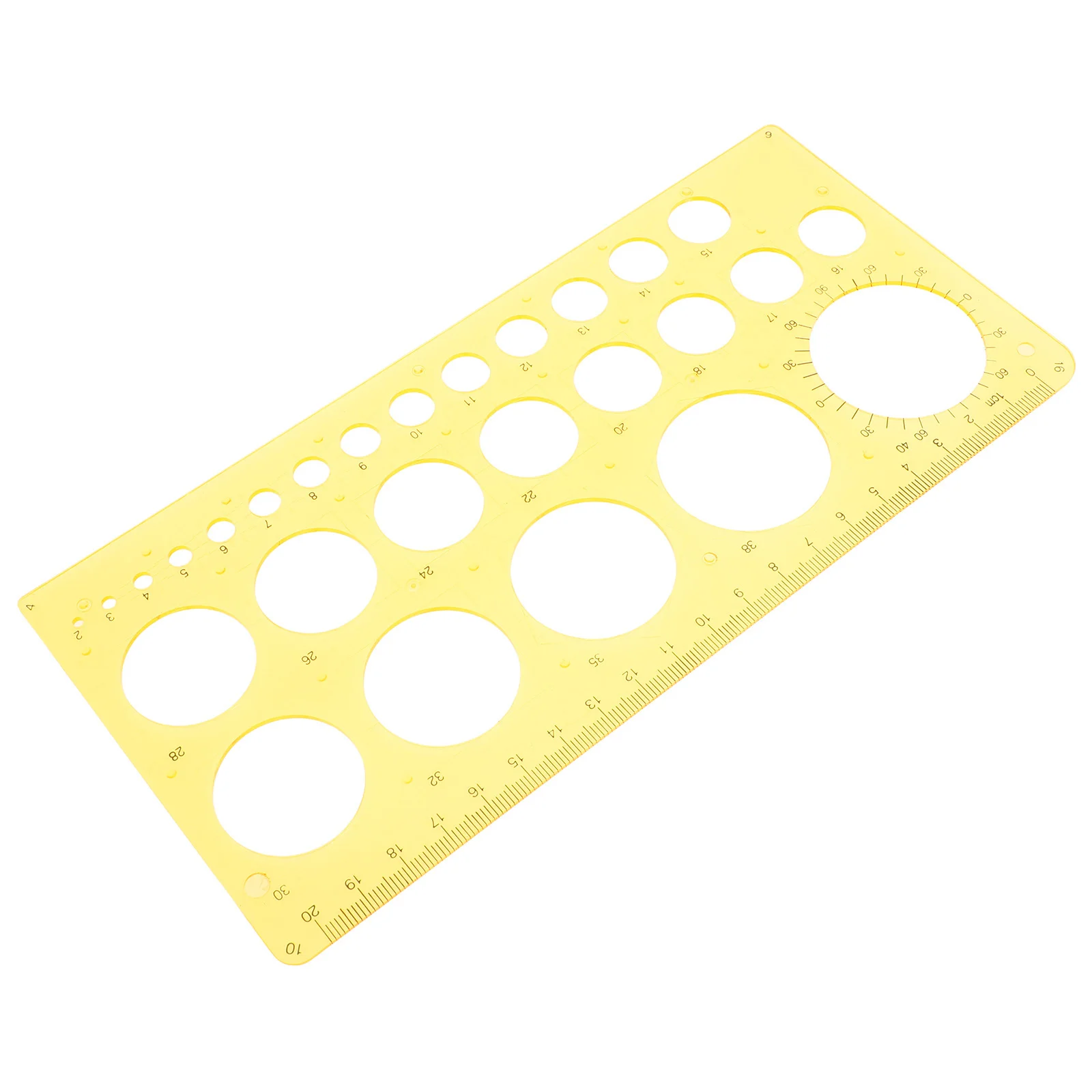 

Circle Template Ruler Multi-Function Drawing Aid for Electrical Architectural Design Geometric Stencil Ruler Yellow