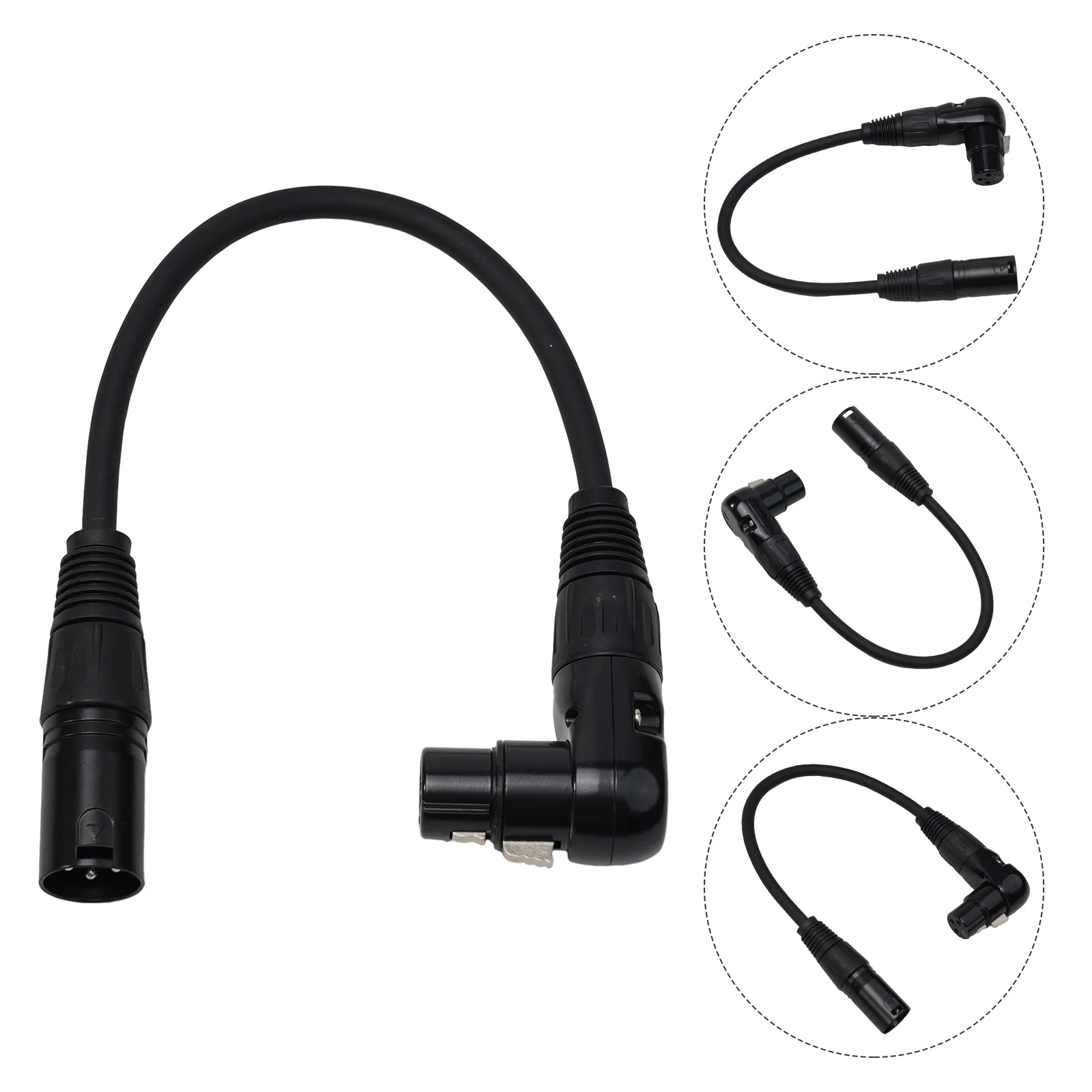 XLR Mic Extension Cable 90 Degree Female to Straight Male Widely Compatible Smooth Data and Audio Signal Transmission