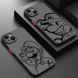 Anime Super M-Marios Art Frosted Translucent For Apple iPhone 16 15 14 13 12 11 XS XR X Pro Max Plus Mini Matte Phone Case