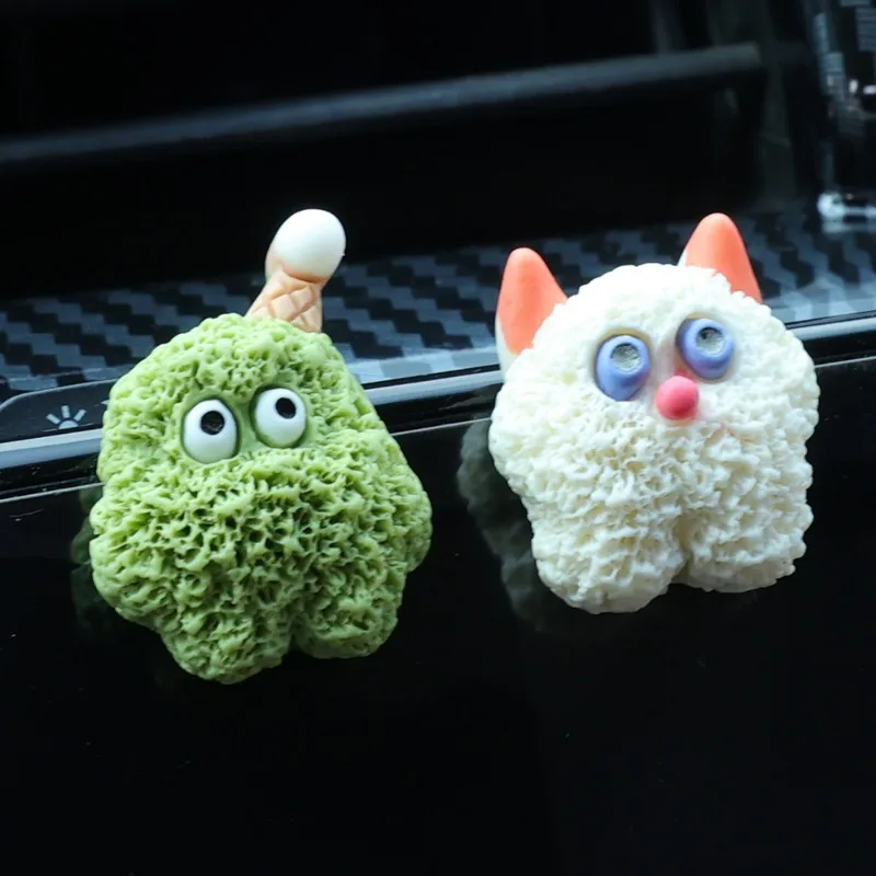 Car Cute Plush Little Monster Ornaments Instrument Panel Decor Gift Pendant Car Interior dashboard Ornaments