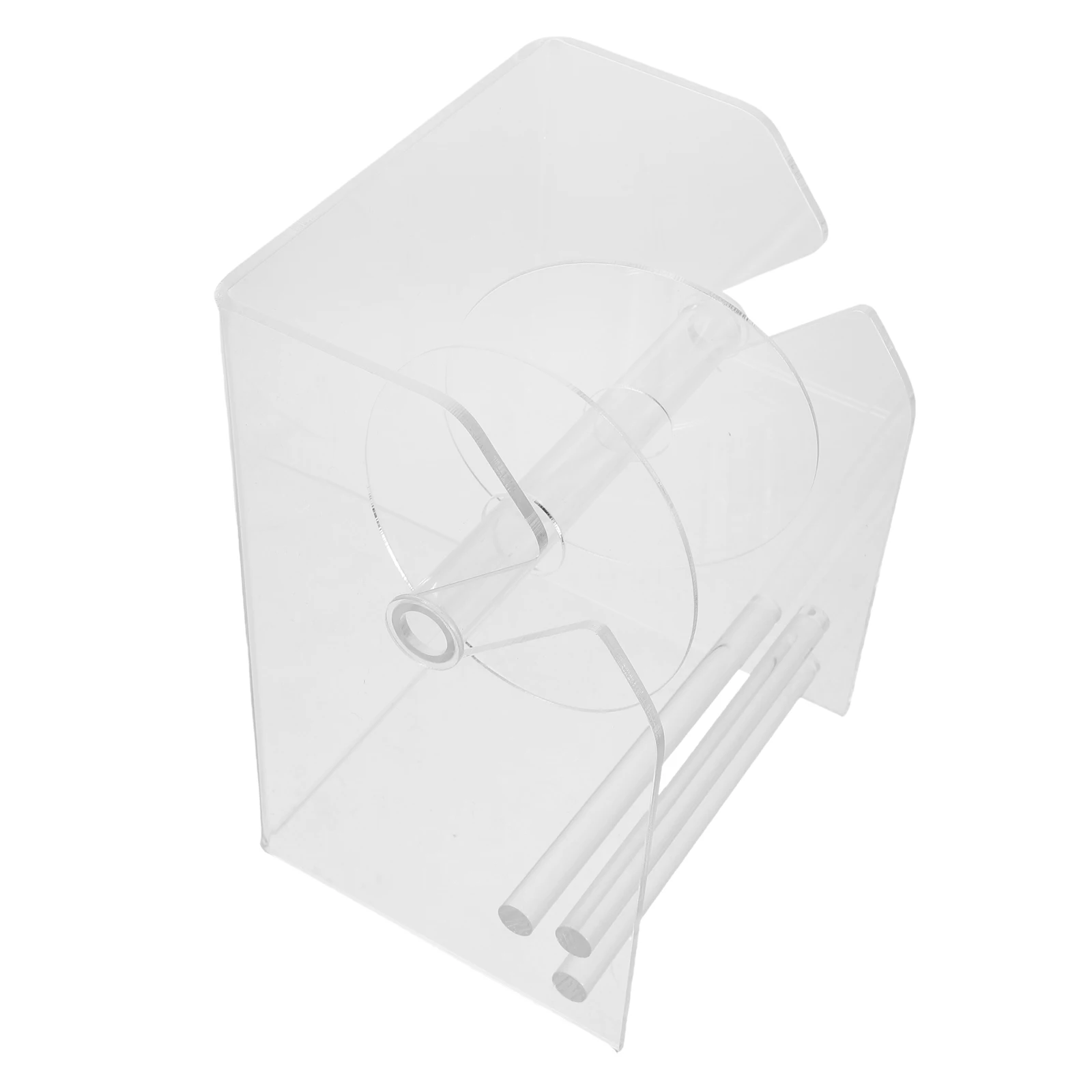 

3 Compartments Sticker Dispenser Clear Acrylic Tape Label Holder Adjustable Stand Office Multicompartment Compact