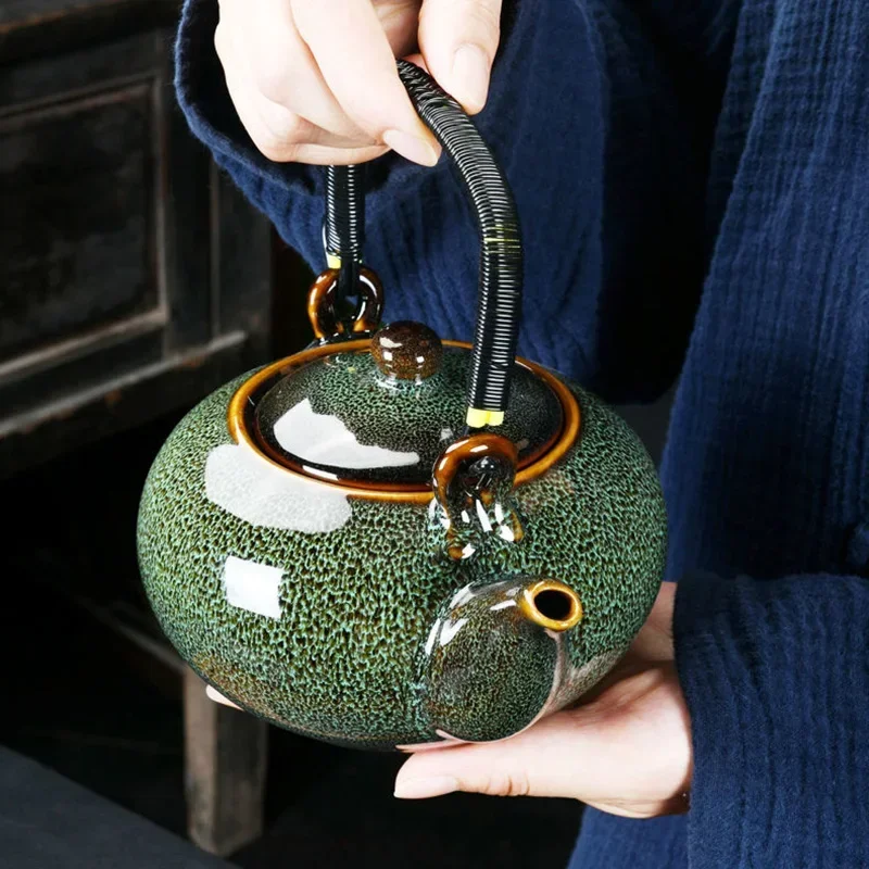 Large Capacity teapot 700ml Ceramics coffee pot with beam pot tea set small teapot tea cup household flower tea making teapot