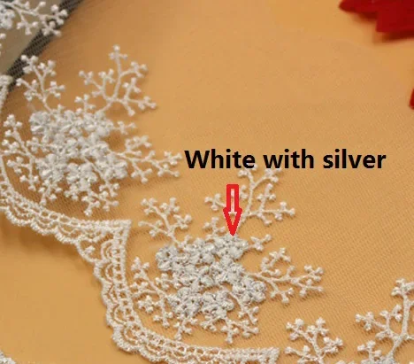Beige White Black Embroidery Lace Trim, 11cm Width