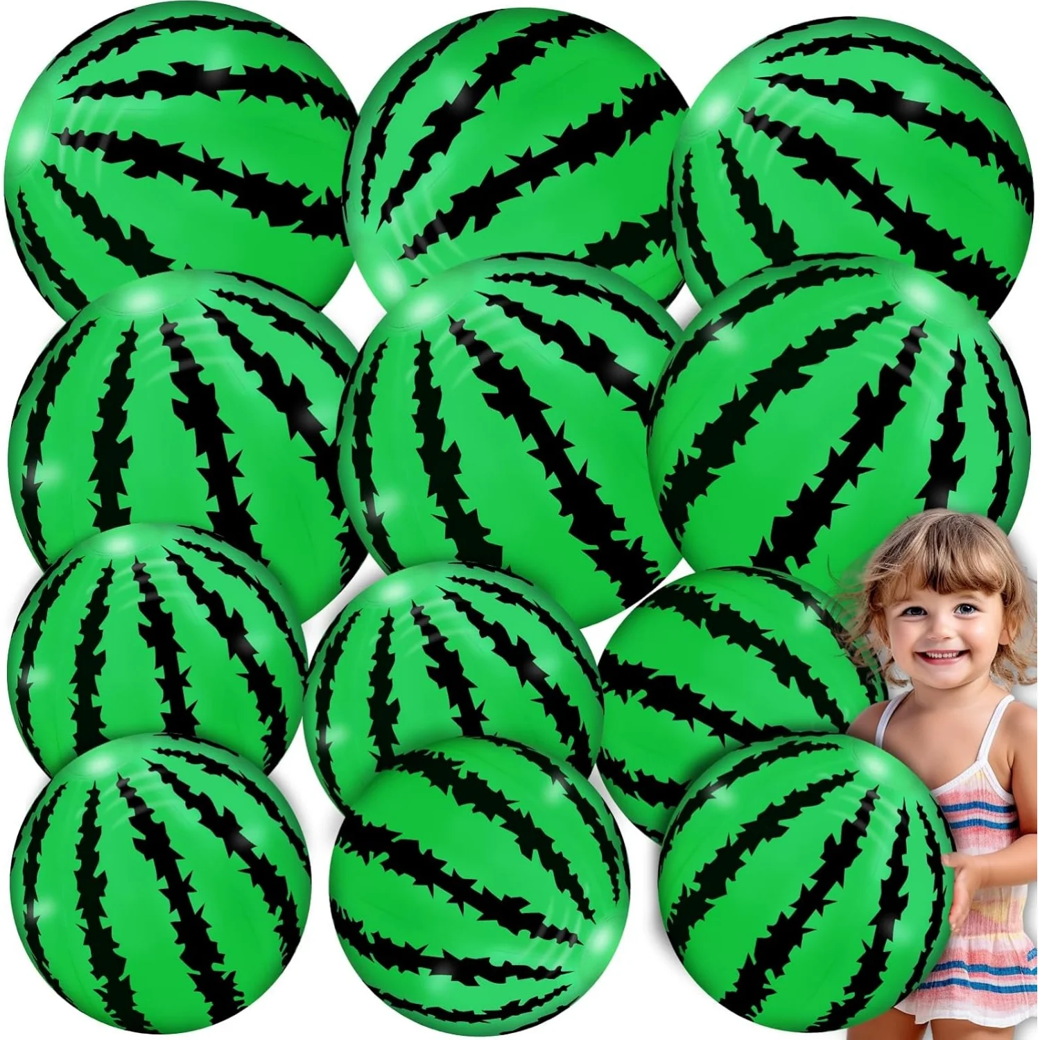 Pelotas de Playa Inflables con Forma de Sandía para Niños y Adultos, Juguetes para Piscina, Recuerdos para Fiestas de Cumpleaños, Juguetes Acuáticos para Verano
