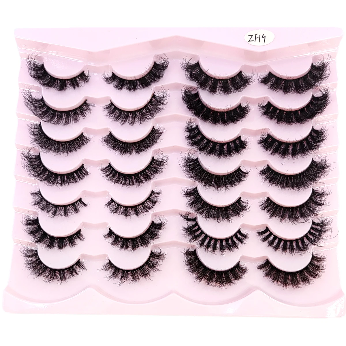 Novos 14 pares de cílios de vison artificial macios e fofos cílios postiços dramáticos e bagunçados cílios de vison cílios de olho de gato