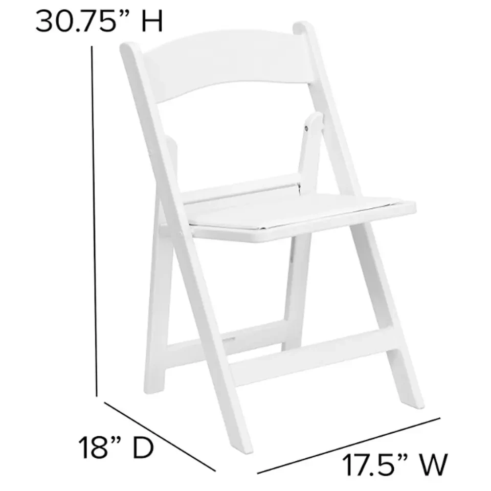 100pcs)Wholesale Stackable Garden Wedding Event Padded Plastic White Resin Folding Chair 2976