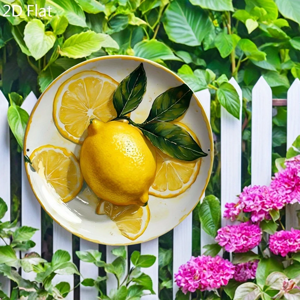 CIFBUY Retro Lemon Aluminum Wall Art Waterproof Tin Sign Yellow Citrus Metal Decor For Home Bedroom Kitchen Bathroom Dorm 2D