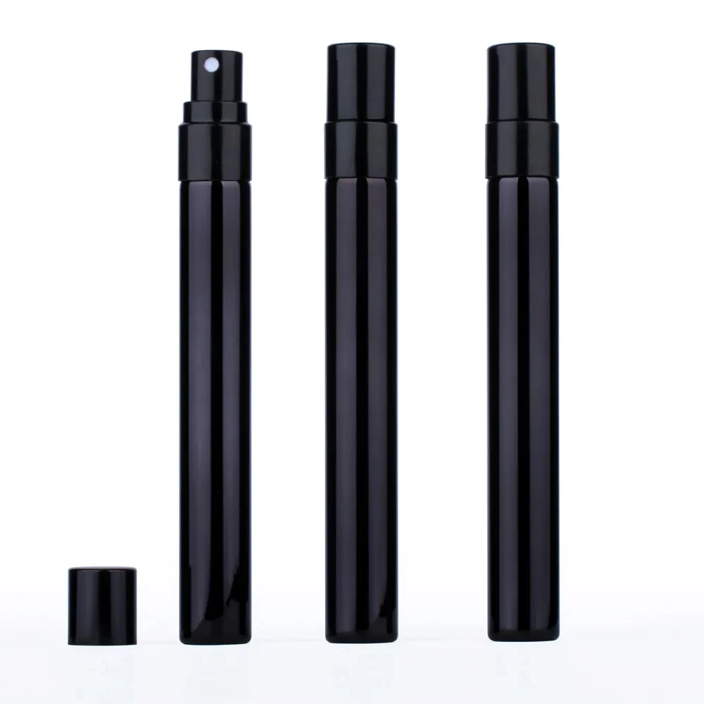 

50pcs/lot 5ml 10ml Black glass spray Perfume Bottle Portable Sample Empty Containers Atomizer