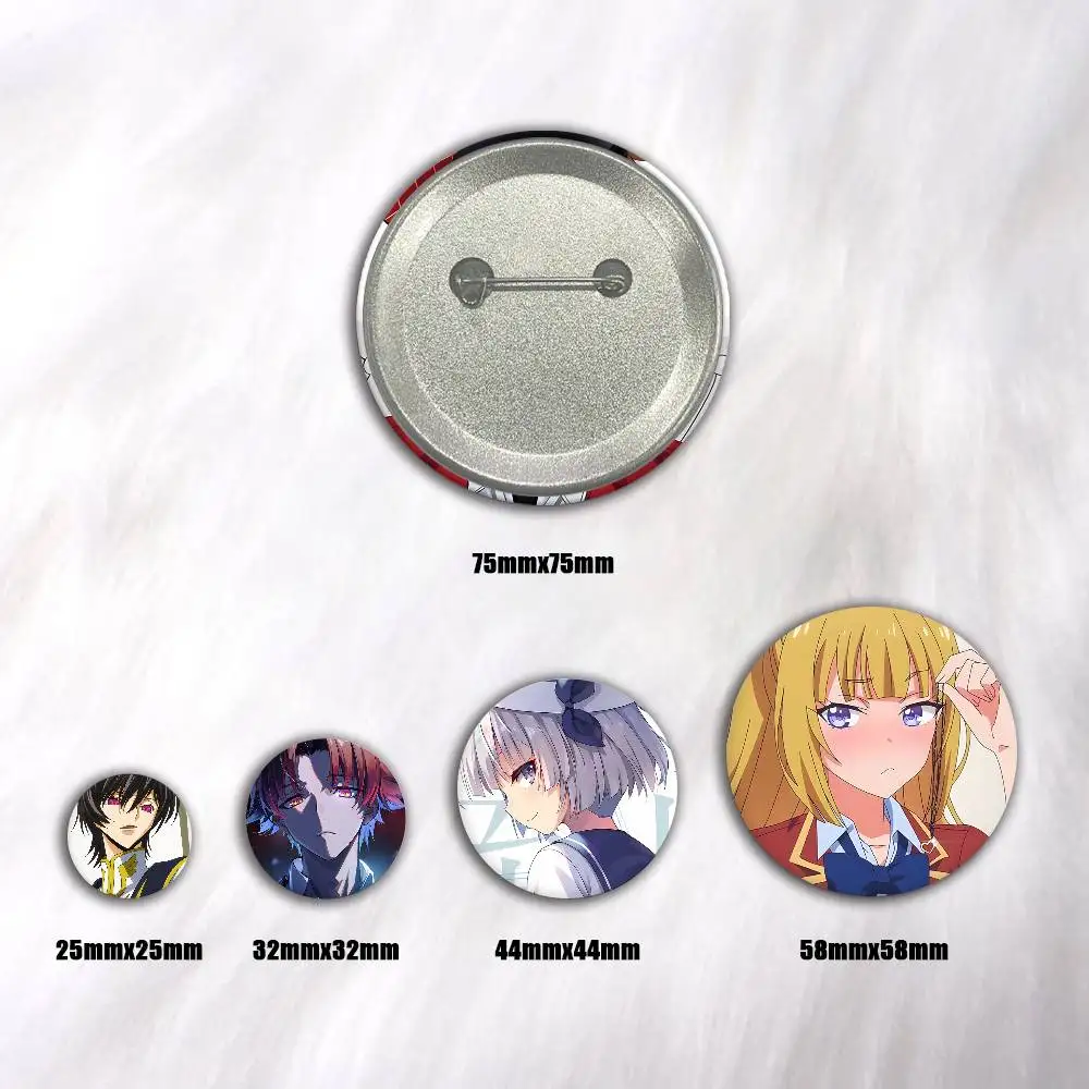 A-Classroom Of The Elite 75x75 25x25 Mm Cartoon Round Brooches On Backpack Shirt Accessories Jewelry Badge Gift For Friends